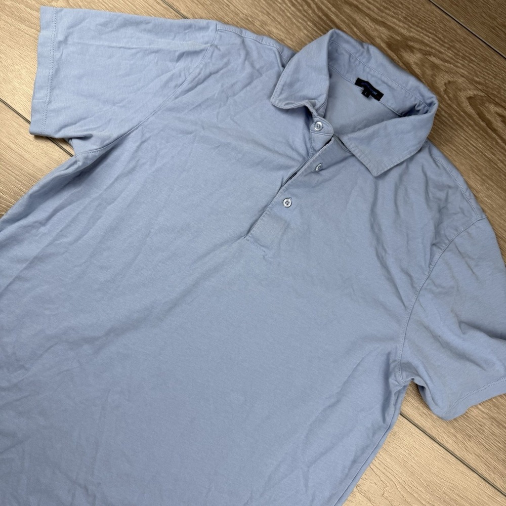 Patrick Assaraf Men's Short Sleeve Athletic Golf Polo Blue Size Large